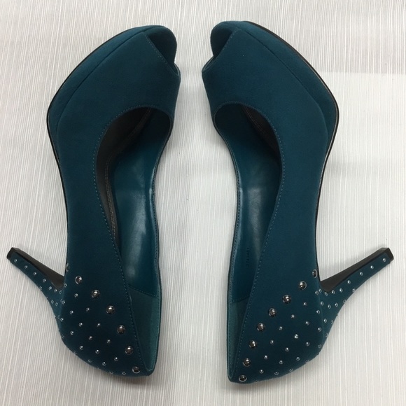 IMPO Exciting Peep Toe Teal Color Heels - Picture 6 of 8